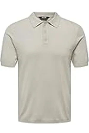 Only & Sons Onswyler Life Reg 14 SS Polo Knit Noos, Forro Plateado, L para Hombre