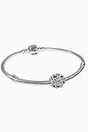 PANDORA Moments 590702HV-19+790964 - Pulsera de eslabones de serpiente y colgante de corazón ( de ley, 19 cm), 19cm, , No es una piedra preciosa