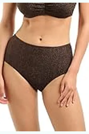 Sans Complexe Traje de baño, Bragas de Cintura Alta, Modelo de reflexión, Mujer, su Malla lexed Dorada Que brillará su Tez por el Agua, 38-40, Negro