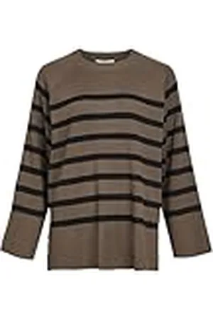 Object Objester LS Knit Top Noos Suéter pulóver, Morel, L para Mujer