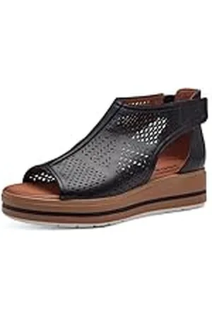 Jana Softline 8-28260-42 001 Black Flache Sandale Komfortable Mehrweite Alltagsschuh Festlich Elegant, Sandalias con cuña Mujer, , 41 EU Ancho