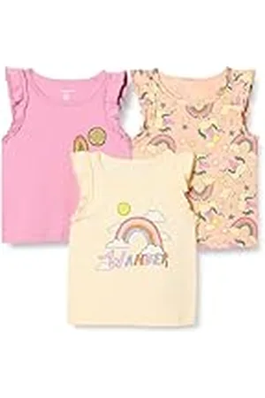 Amazon Camisetas de Tirantes con Volantes Niña, Pack de 3, , 5 años