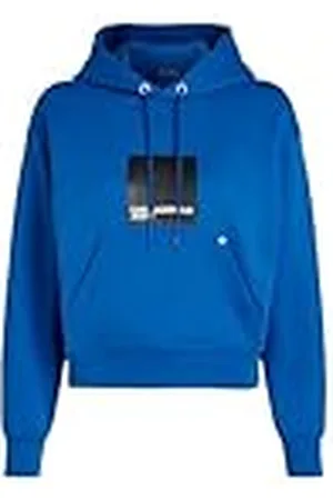 Karl Lagerfeld Para Mujer, Sudadera con Capucha con Logo Regular, Azul, Extragrande