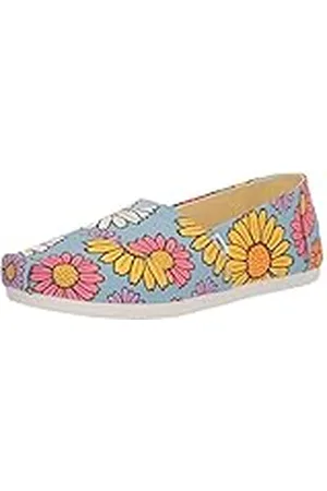 TOMS Alpargata Cloudbound, Mocasines Planos Mujer, Azul (Margaritas Azules Pastel), 37.5 EU