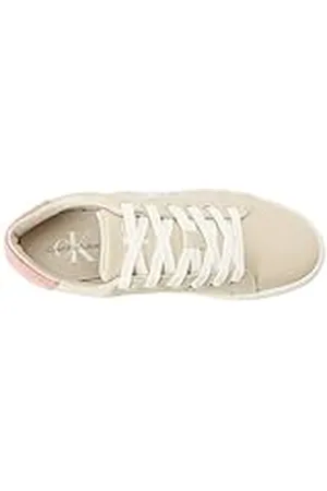 Calvin Klein Jeans Classic Cupsole Laceup YW0YW01269, Zapatilla con Suela Mujer, Blanco (Eggshell/Ash Rose), 37 EU