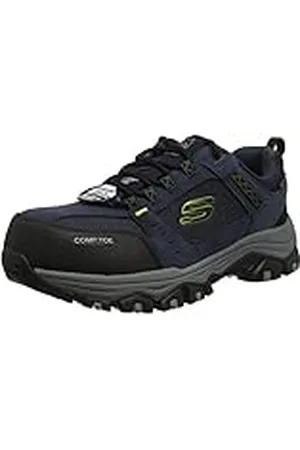 Skechers GREETAH, Zapatillas para Hombre, Navy Suede Leather W/ Textile, 40 EU