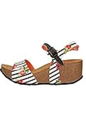 Desigual Bio7 Flores and Rayas, Heels Sandals Mujer, Blanco (White 1000), 38 EU