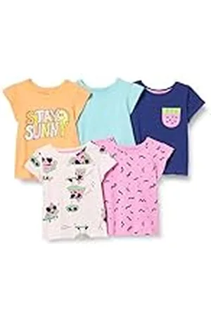 Amazon Camisetas de Manga Corta Niña, Pack de 5, , 3 años