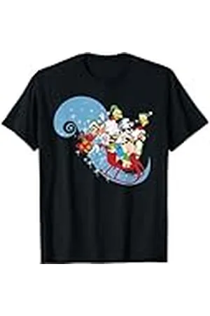 LOONEY TUNES Warner Bros Xmas Bugs Lola Lucas Tweety Taz Sleigh GL Santa Camiseta