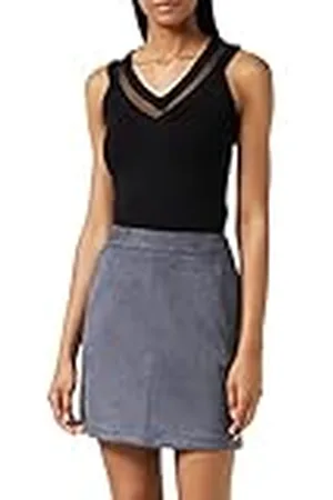 Morgan Top de punto de jersey y tul Negro S