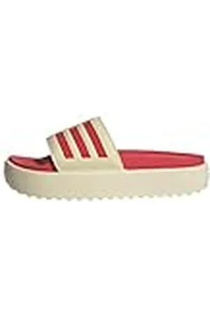adidas Adilette Platform Slides, SE DESLIZA Mujer, Warm Vanilla/Semi Lucid Red/Semi Lucid Red, 40.5 EU