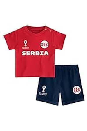 FIFA Unisex Kinder Official World Cup 2022 Tee & Short Set, Toddlers, Serbia, Team Colours, Age 4, Red, Large
