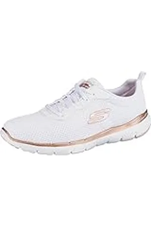 Skechers Flex Appeal 3.0 First Insight, Sneakers Mujer, Blanco (White Mesh Rose Gold Trim), 37.5 EU