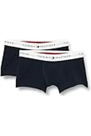 Tommy Hilfiger Calzoncillos bóxer Chicos Pack de 2 Trunks con Logotipo en la Cintura, Azul (Desert Sky/Desert Sky), 12-14 Años