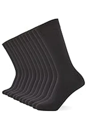 FM London Pack de 10 Calcetines Hombre - Negro, , 39-46