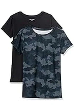 Amazon Camiseta Deportiva, Ligera y Elástica de Secado Rápido, Manga Corta y Cuello Redondo (Disponible en Talla Extragrande) Mujer, Pack de 2, , S