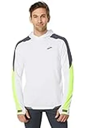 Brooks 211411134 Run Visible Thermal Hoodie Sweatshirt Hombre White/Asphalt/Nightlife Tamaño 40