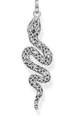 Thomas Sabo Collar con colgante de serpiente, con circonitas negras, de ley 925, 56 x 15 mm, PE945-643-11, H: ca. 56mm / B: ca. 15mm, esterlina, Circonita cúbica