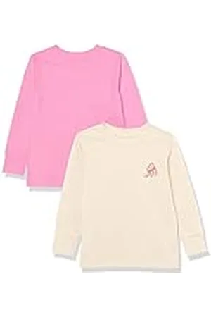 Amazon Camiseta de Manga Larga con puños Acanalados Unisex Niño, Pack de 2, , 4 años
