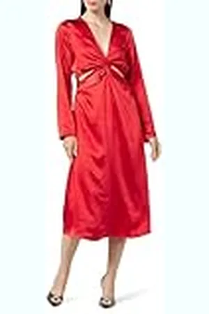 THE DROP Violeta Vestido Largo Cut-Out de Seda para Mujer, , XS