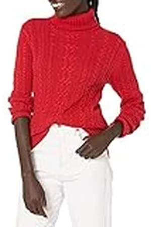 Amazon Jersey de Cuello Vuelto y Punto Cable de Tipo Pescador (Disponible en Tallas Grandes) Mujer, , XXL