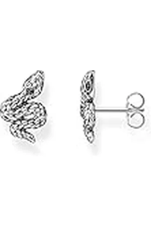 Thomas Sabo Pendientes de serpiente en color plata de ley 925 ennegrecida con circonitas, tamaño: 13 x 9 mm, H2261-643-11, 13x9 mm, Plata de ley, Circonia cúbica 1