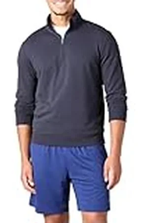 Amazon Sudadera Ligera de Felpa con Cuello Perkins y Cremallera de un Cuarto Hombre, , XL
