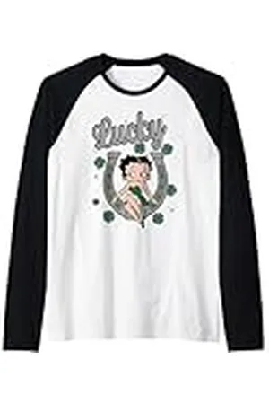 Betty Boop Herradura de la suerte con clavos de olor del día de San Patricio Camiseta Manga Raglan