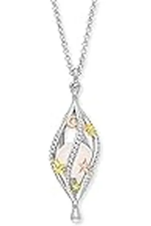 Engelsrufer Collar para mujer de plata 925, piedra de color cuarzo rosa 32022694, 50 cm, Plata esterlina, No es una piedra preciosa