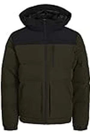 JACK & JONES JACK&JONES PLUS Jjeotto Puffer Jacket Pls Chaqueta Acolchada, Verde Oscuro-Negro, 6XL para Hombre