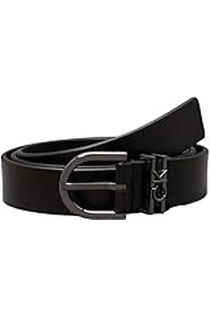 Calvin Klein Cinturón Mujer Loop Round Buckle Belt de piel, Negro (Ck Black), 65 cm