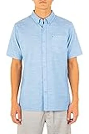 Hurley M One&Only 2.0 Woven S/S Camisas, Hombre, Blue ox, L