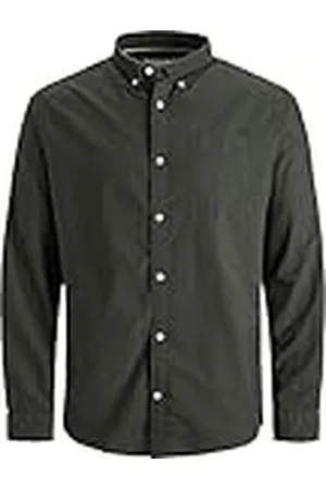 JACK & JONES Camisa de Hombre Talla Grande Color Liso básica Manga Larga Business JJEOXFORD, Color: , Talla:7XL