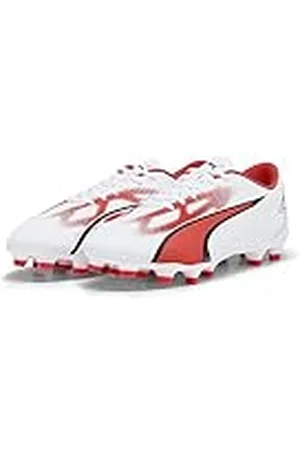 PUMA Ultra Play FG/AG, Zapatillas de fútbol Hombre, White Black-Fire Orchid, 44.5 EU