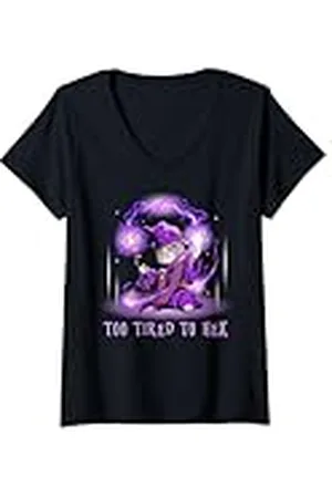 Grumpy Cat Mujer Wizard - Demasiado cansado para ser hexagonal Camiseta Cuello V