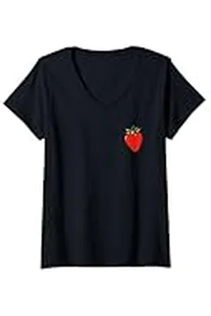 Fruit Of The Loom Mujer Logotipo de fresa Camiseta Cuello V