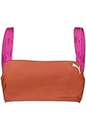 PUMA Top Bandeau Bikini, Pink Chili, S para Mujer