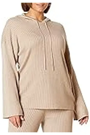 THE DROP Sudadera Clancy con capucha, para mujer, ajustable con cordón, XXL (color arena jaspeado)
