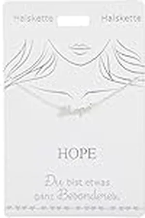 Depesche 4710-003 - Collar con colgante con texto Hope, bañado en , longitud variable (42 cm + 5 cm), ideal como regalo o detalle