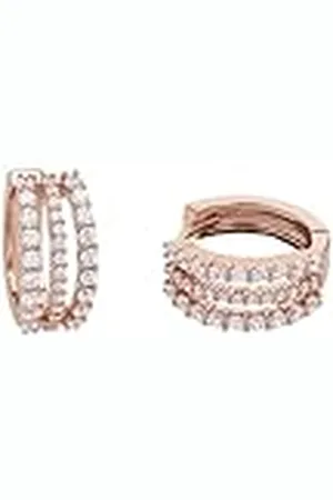 Amor Pendientes Creoles de plata de ley 925 para mujer, con sintetizador de circonitas, 1,3 cm, color rosado, se entregan en caja de regalo para joyería
