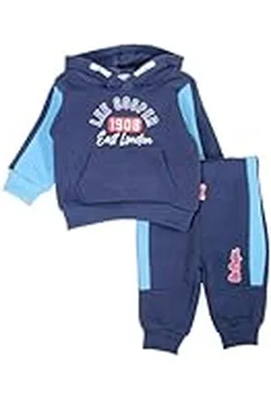 Lee Conjunto de 2 piezas, Suéter + Joggers, Bebés, (0 a 24 meses), Unisex, Niño, Niña, Suave, Lindo, Cálido, Sudadera + Pantalón, Modelo GLC2541 JOG BB S1-3M, BLEU