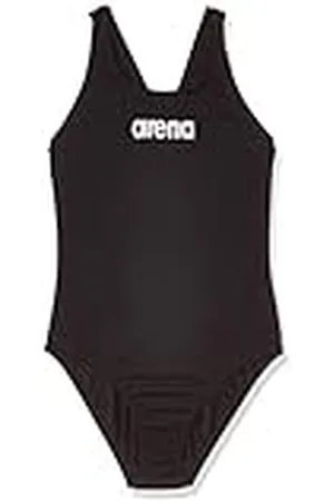 Arena Solid Swim Pro Jr Bañador, Niños, Black/White, 2-3