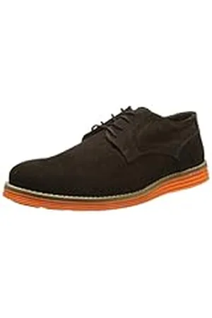 JACK & JONES JJ Sence ORG - Zapatos Planos con Cordones para Hombre, Color marrón (Negro Pizarra), Talla 45, , 41 EU