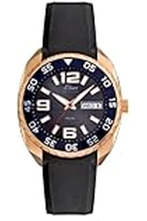 QS by s.Oliver SO-1911-PQ - Reloj analógico de Cuarzo para Hombre con Correa de Caucho, Color Negro