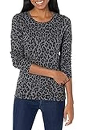 Amazon Jersey de Cuello Caja Ligero de Manga Larga (Disponible en Tallas Grandes) Mujer, , XXL
