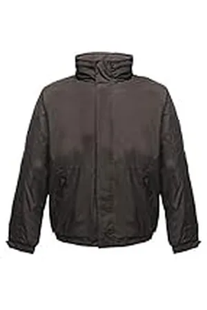 Regatta Dover Waterproof Concealed Hooded Fleece Lined Bomber Jacket Jackets Waterproof Insulated, Hombre, Black/Ash, 5XL