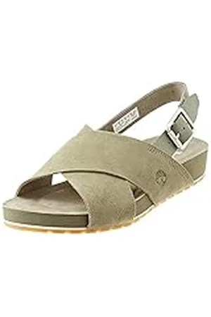 Timberland Malibu Waves Basic, Sandalia Mujer, Suede Verde Oscuro, 37.5 EU
