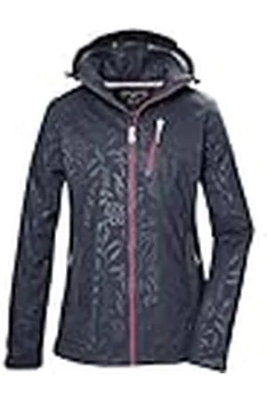 Killtec Mujer Chaqueta softshell/chaqueta de exterior con capucha con cremallera KOS 122 WMN SFTSHLL JCKT FLORAL, nachtblau, 50, 42846-000