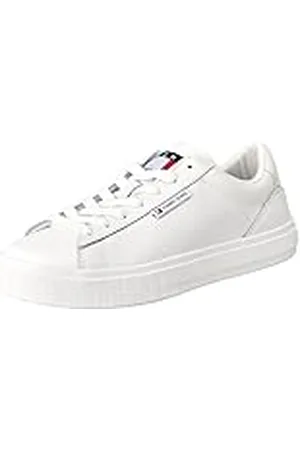 Tommy Hilfiger Zapatillas para Mujer Sneaker con Suela Cupsole, Blanco (Ecru), 40