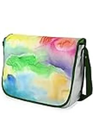 Bonamaison Bolso escolar de mensajero impreso digitalmente con correa caqui para estudiantes, bolsa cruzada, bolsa de mensajero, bolsa de hombro para la escuela, vuelta a la escuela, tamaño: 29 x 36